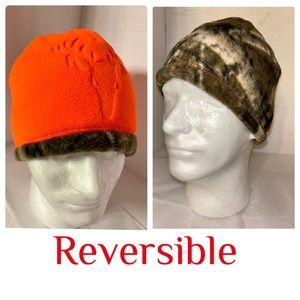 Hot Shot REALTREE EDGE Reversible Orange/Camo Fleece Beanie. NWT One Size